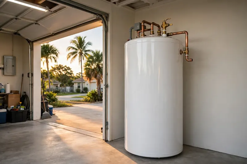 Garage water heater in a Lakewood Ranch home