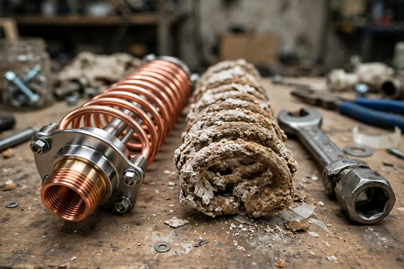 Scaled and new heating elements — the part behind many repair bills