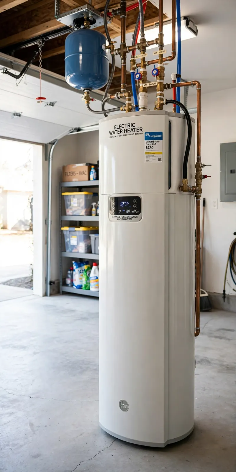 Tank water heater installed in a Palmer Ranch garage